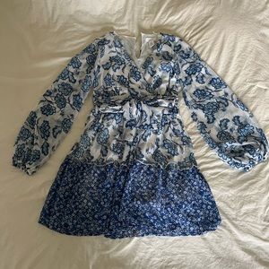blue floral dress
